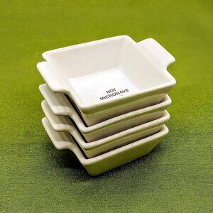 Set of 4 Pier 1 White Ceramic Square Dipping Bowls